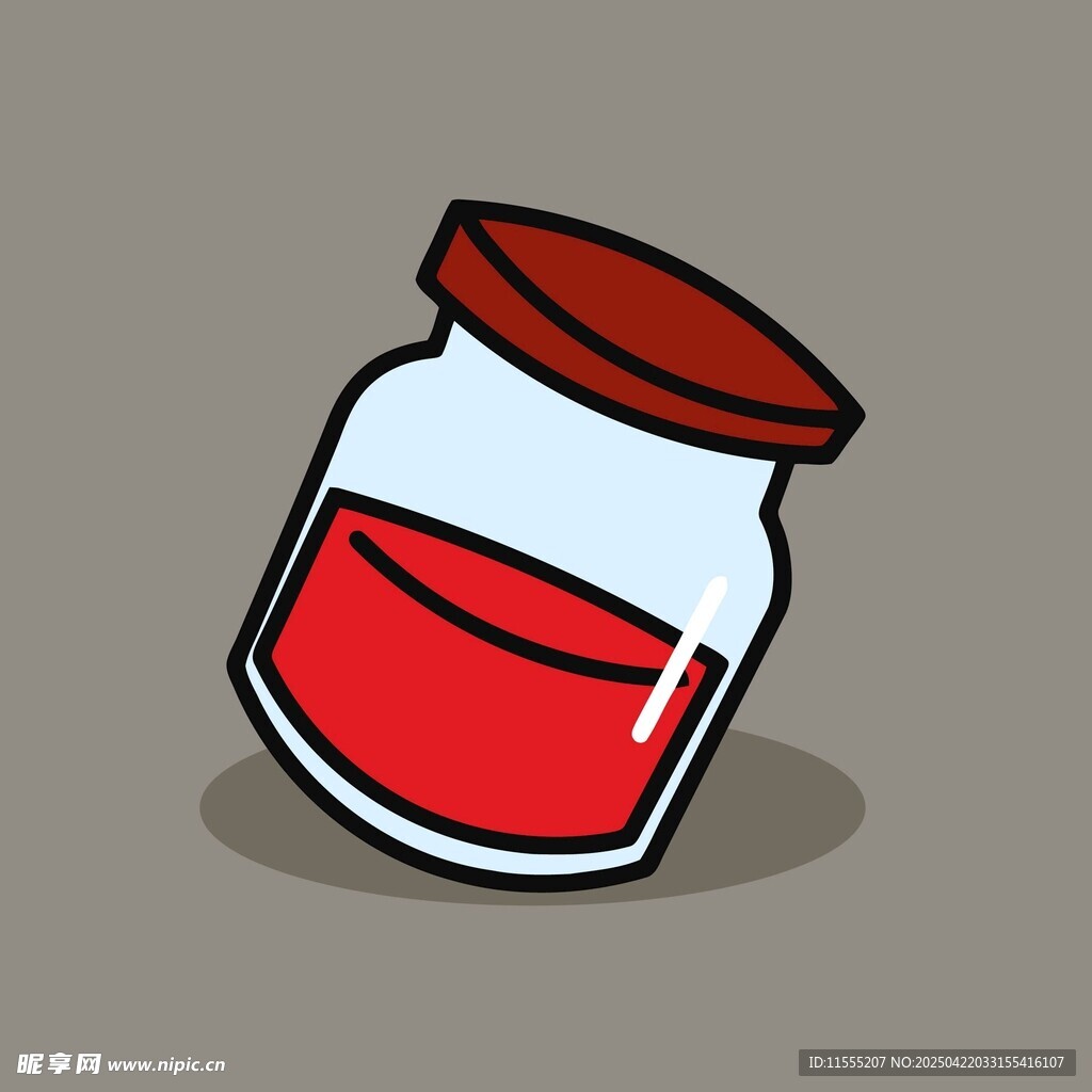 倾斜的红色液体玻璃瓶