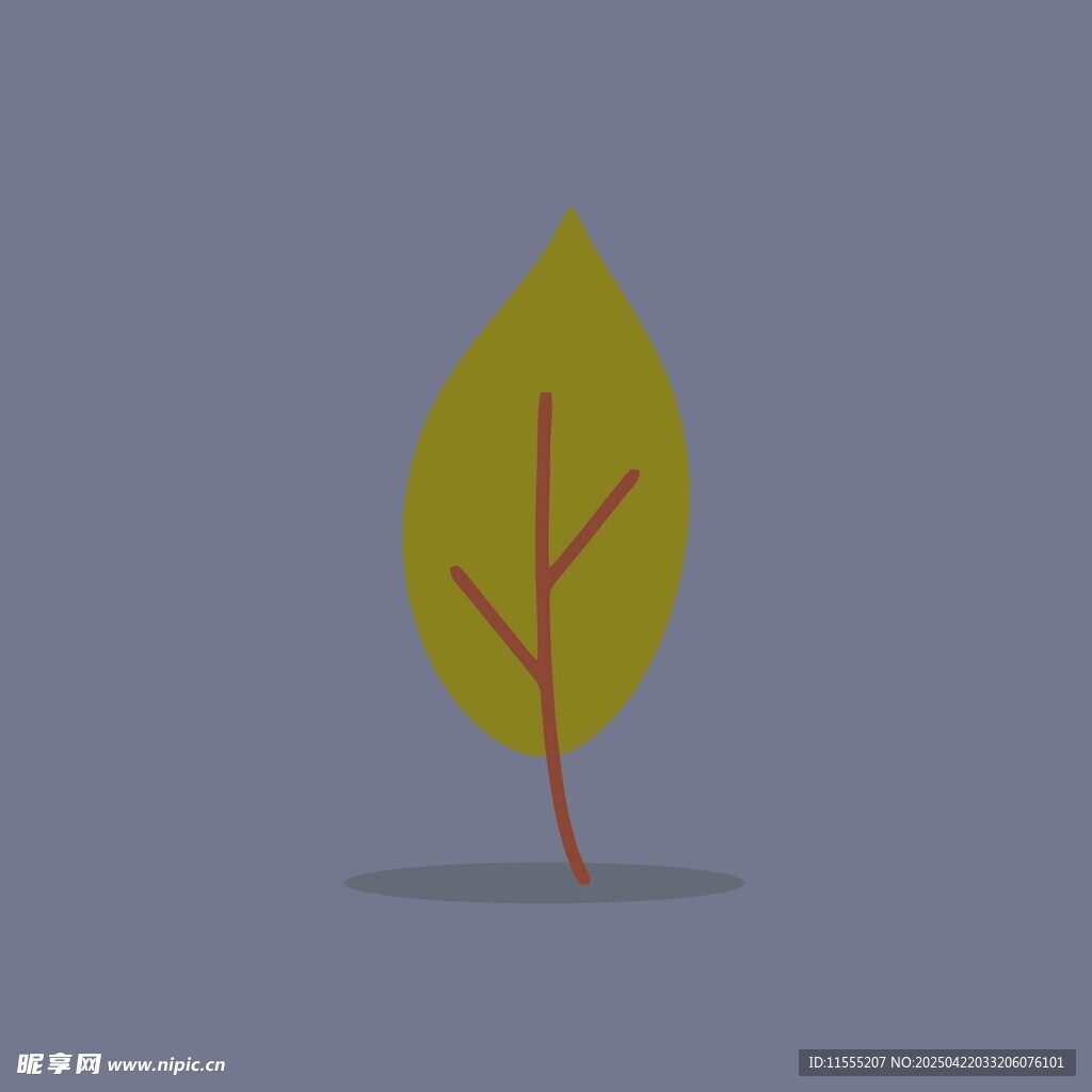 黄色单叶插画