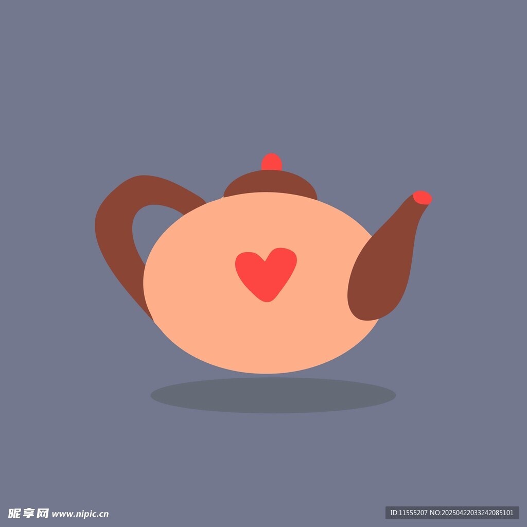 爱心茶壶插画
