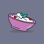 紫色碗中的美味甜点