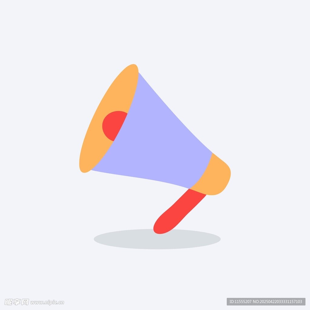 卡通风格扩音喇叭图标