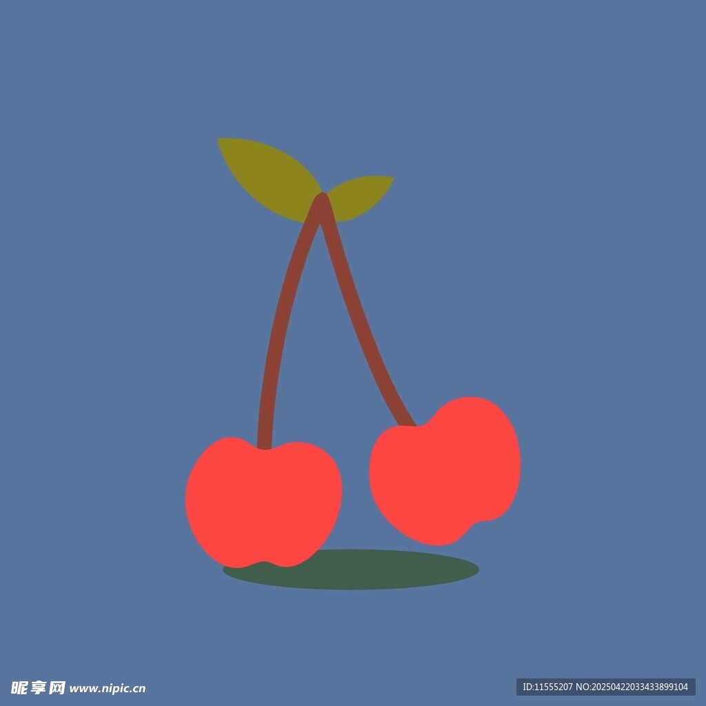 两颗红樱桃插画