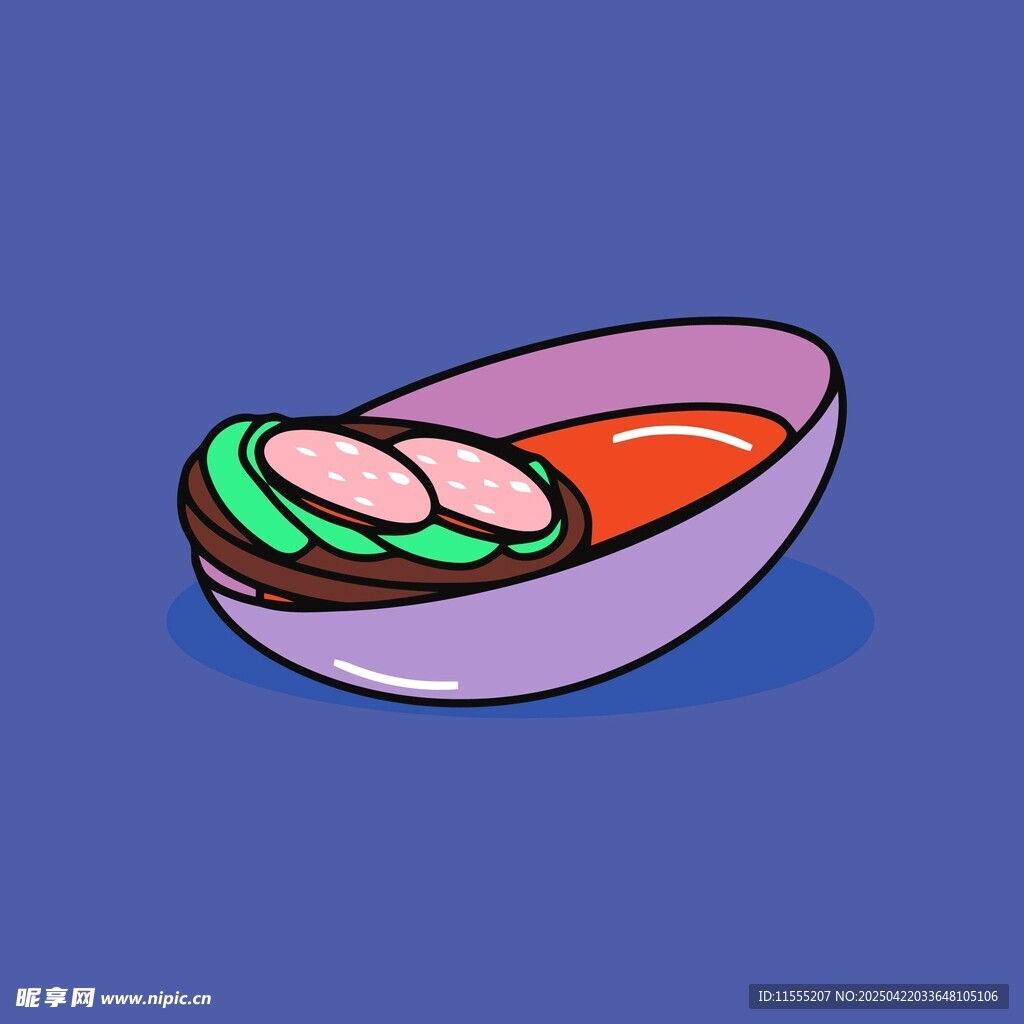 卡通风格的寿司碗插画