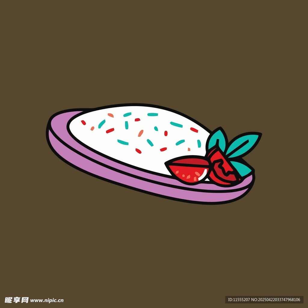 卡通风格美味撒糖小甜点