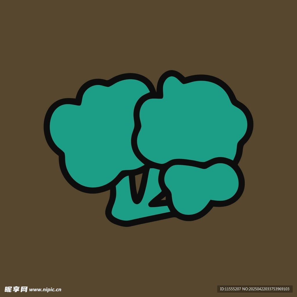卡通西兰花图标
