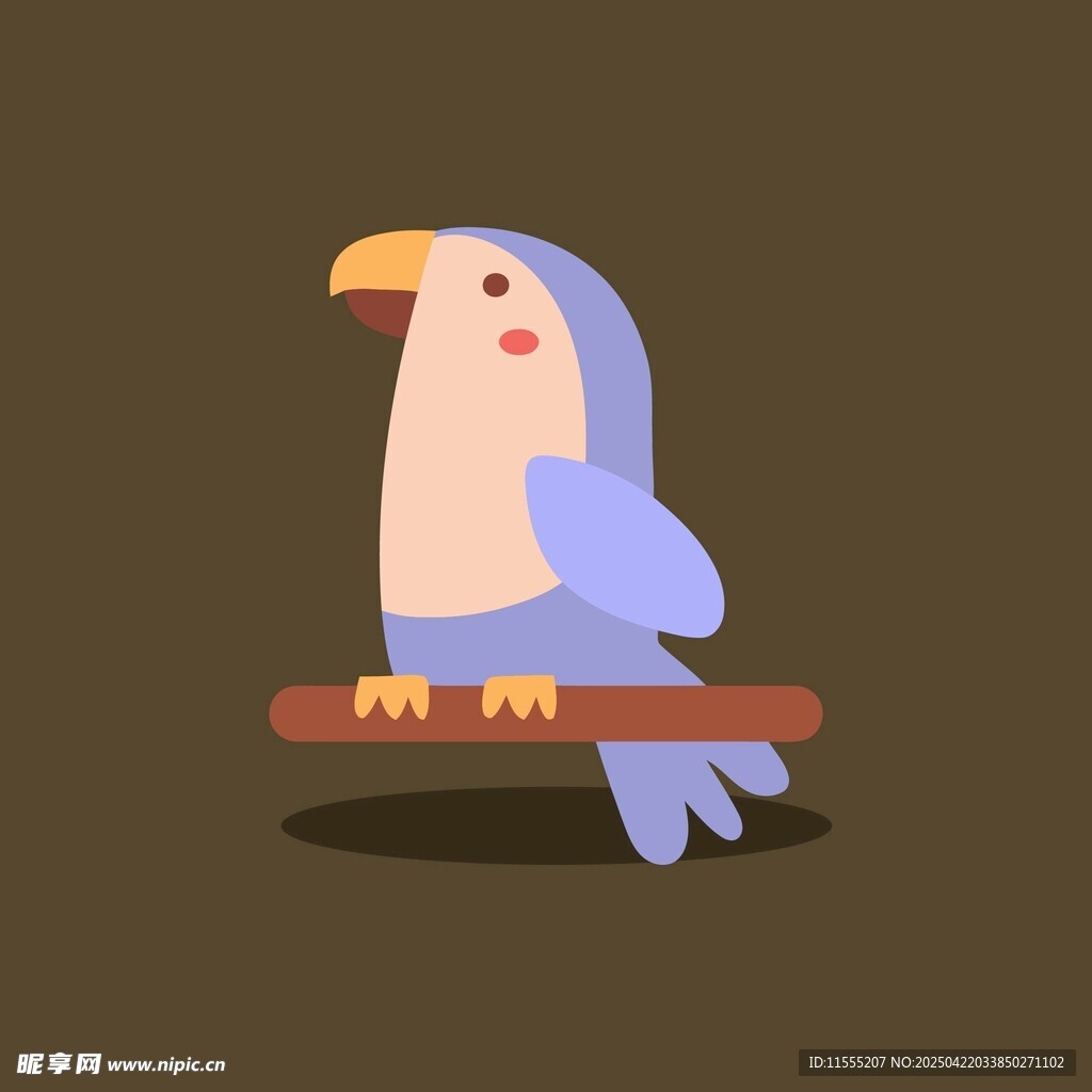 栖息枝头的可爱鹦鹉