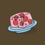 卡通草莓果冻甜点插画