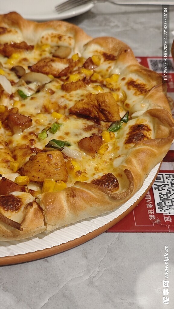 美味芝士鸡肉披萨