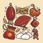 传统中式节日元素插画