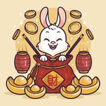 白兔贺岁 
