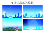 广西梧州地标建筑矢量图