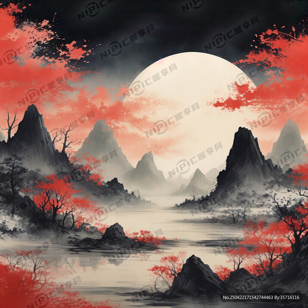 抽象画侘寂风手绘感