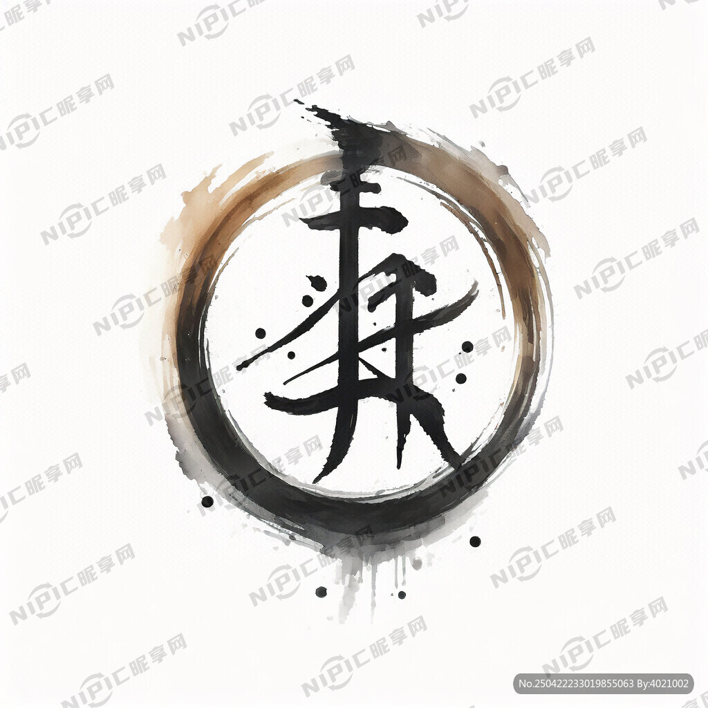 茶字 狂野毛笔字 白底图 