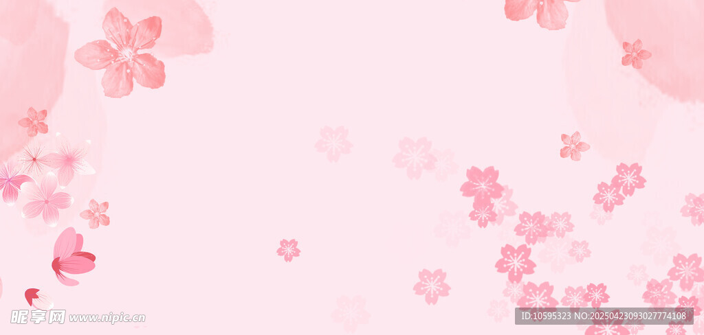 甜美粉色樱花背景图