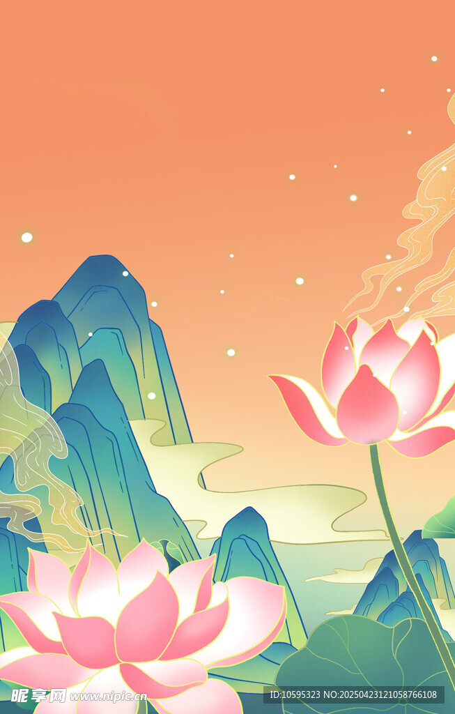 中国风夏日背景
