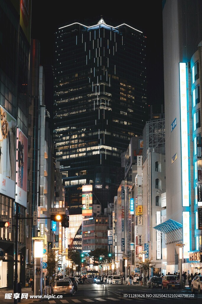 都市夜景街道景象