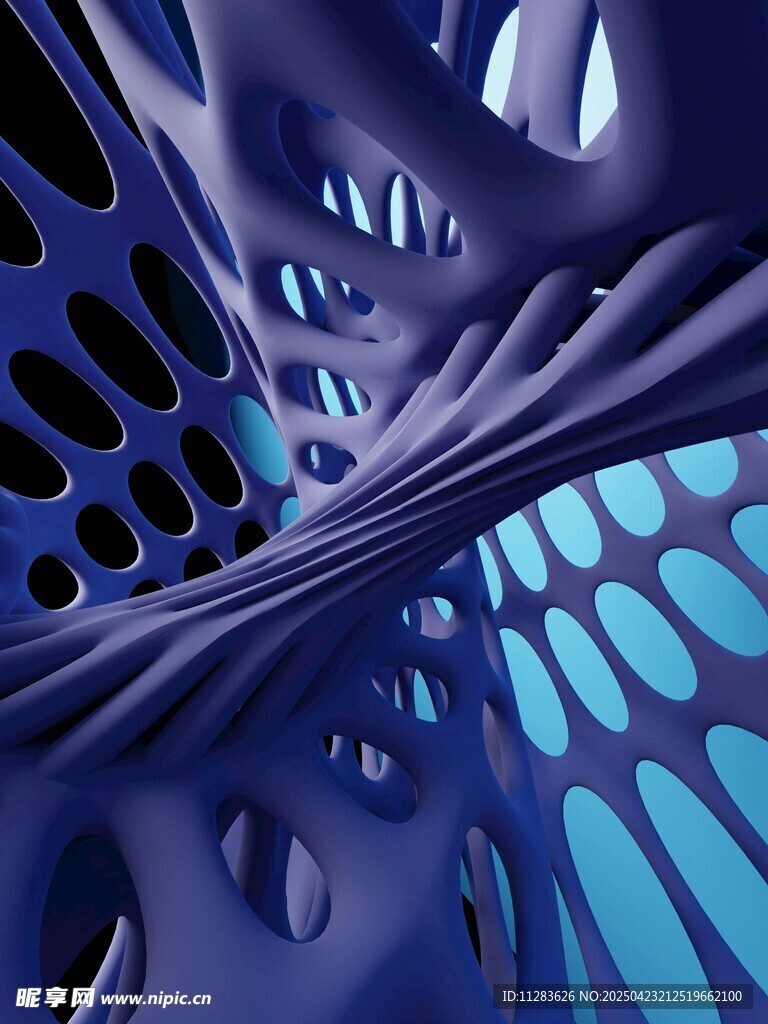 蓝色镂空立体结构