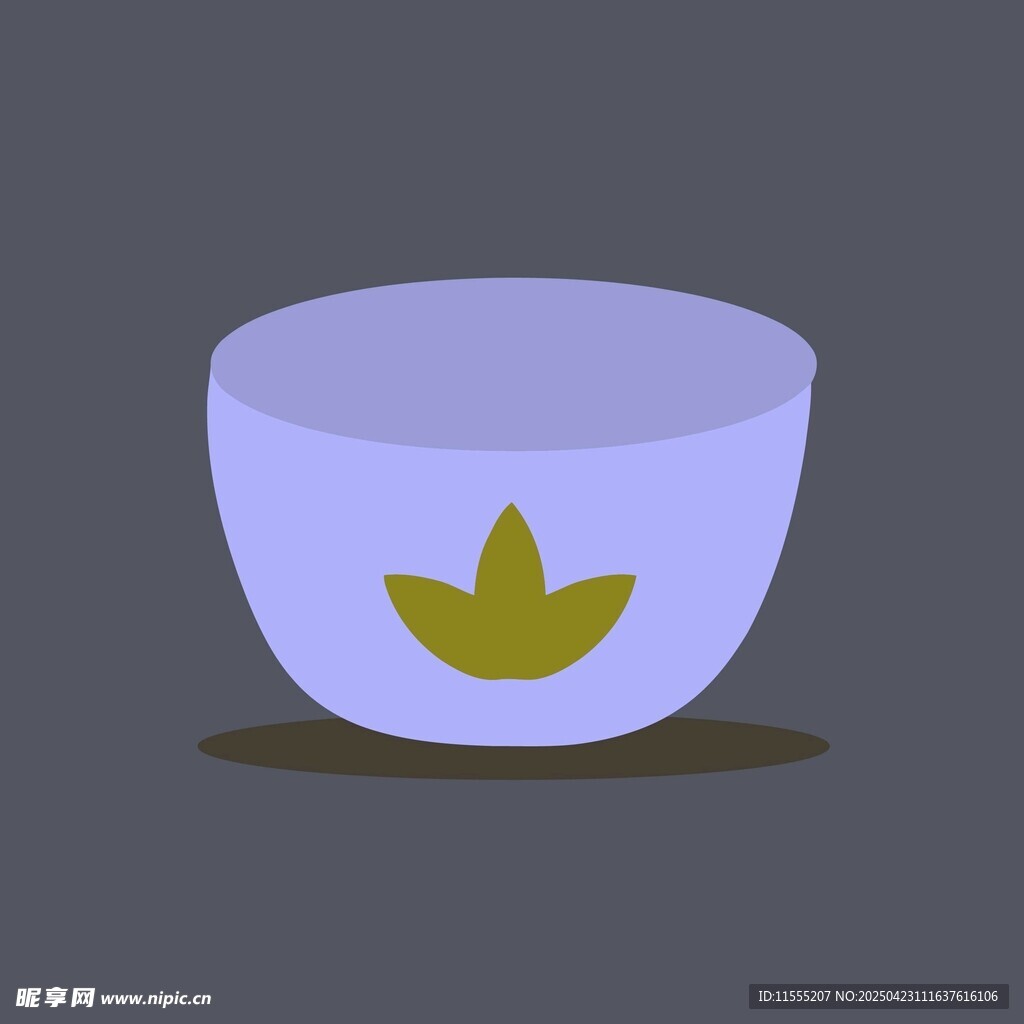 紫色带叶碗图标
