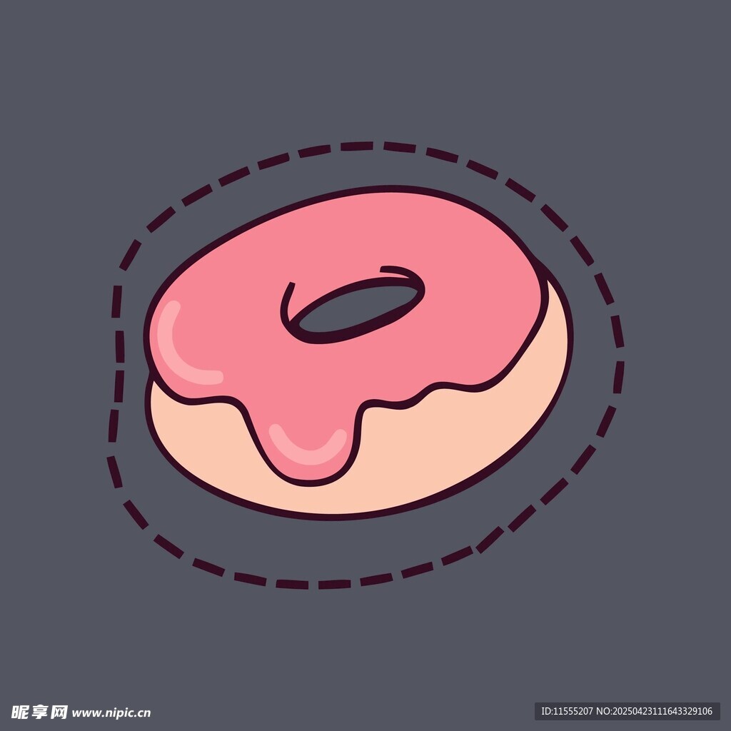 粉色甜甜圈插画