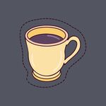 黄色咖啡杯插画图案