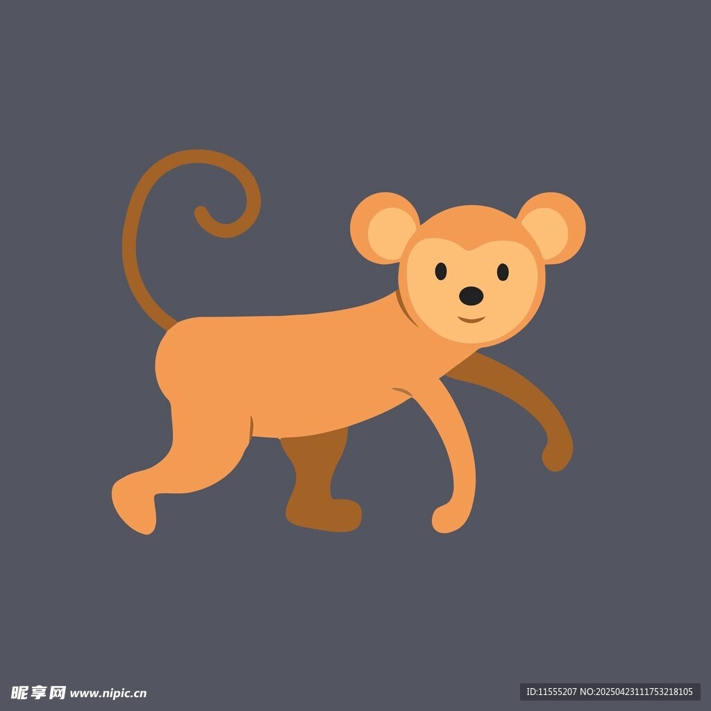 可爱小猴动态插画