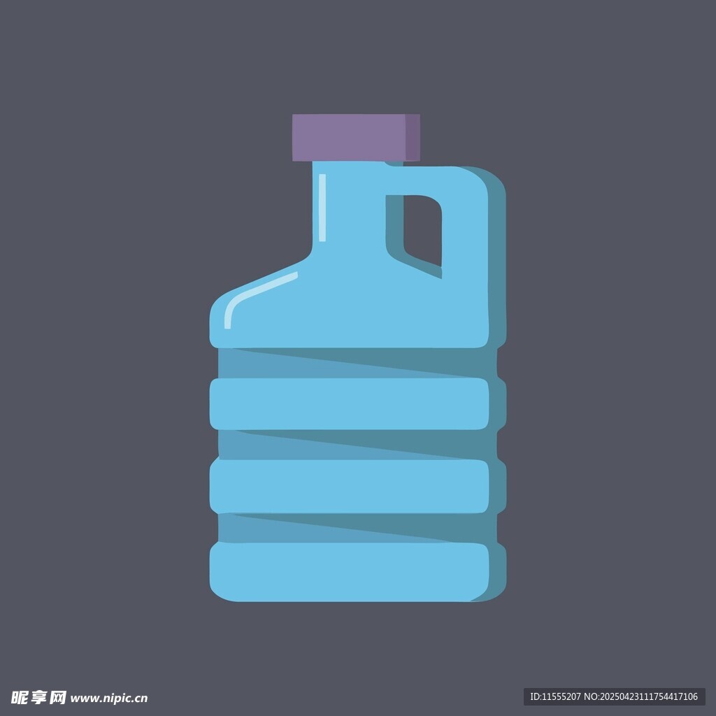 蓝色塑料水壶图标