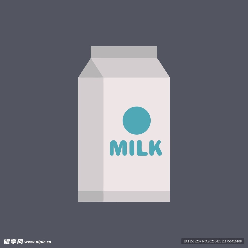简约牛奶包装盒插画