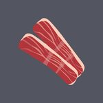 两片新鲜牛肉切片