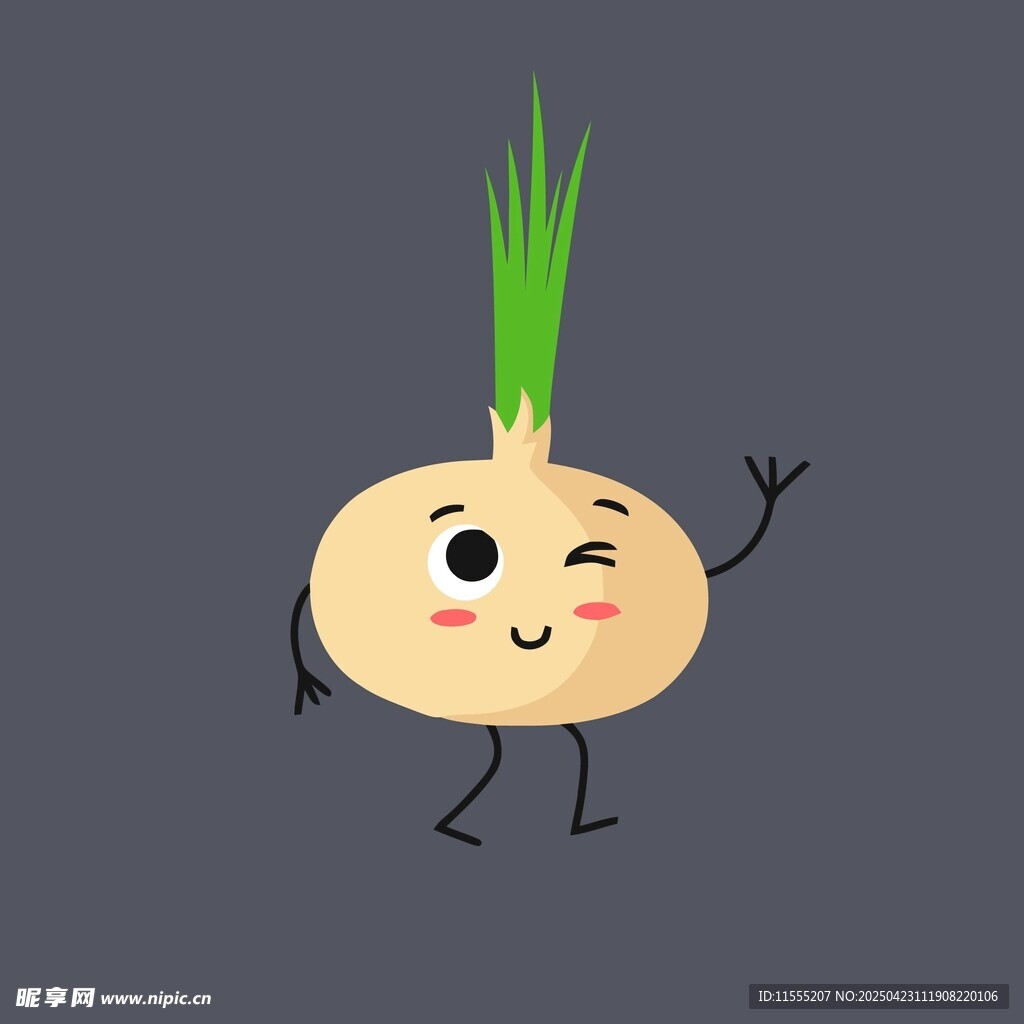 可爱拟人化大蒜卡通形象