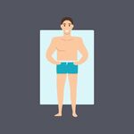 穿泳裤站立的男性形象