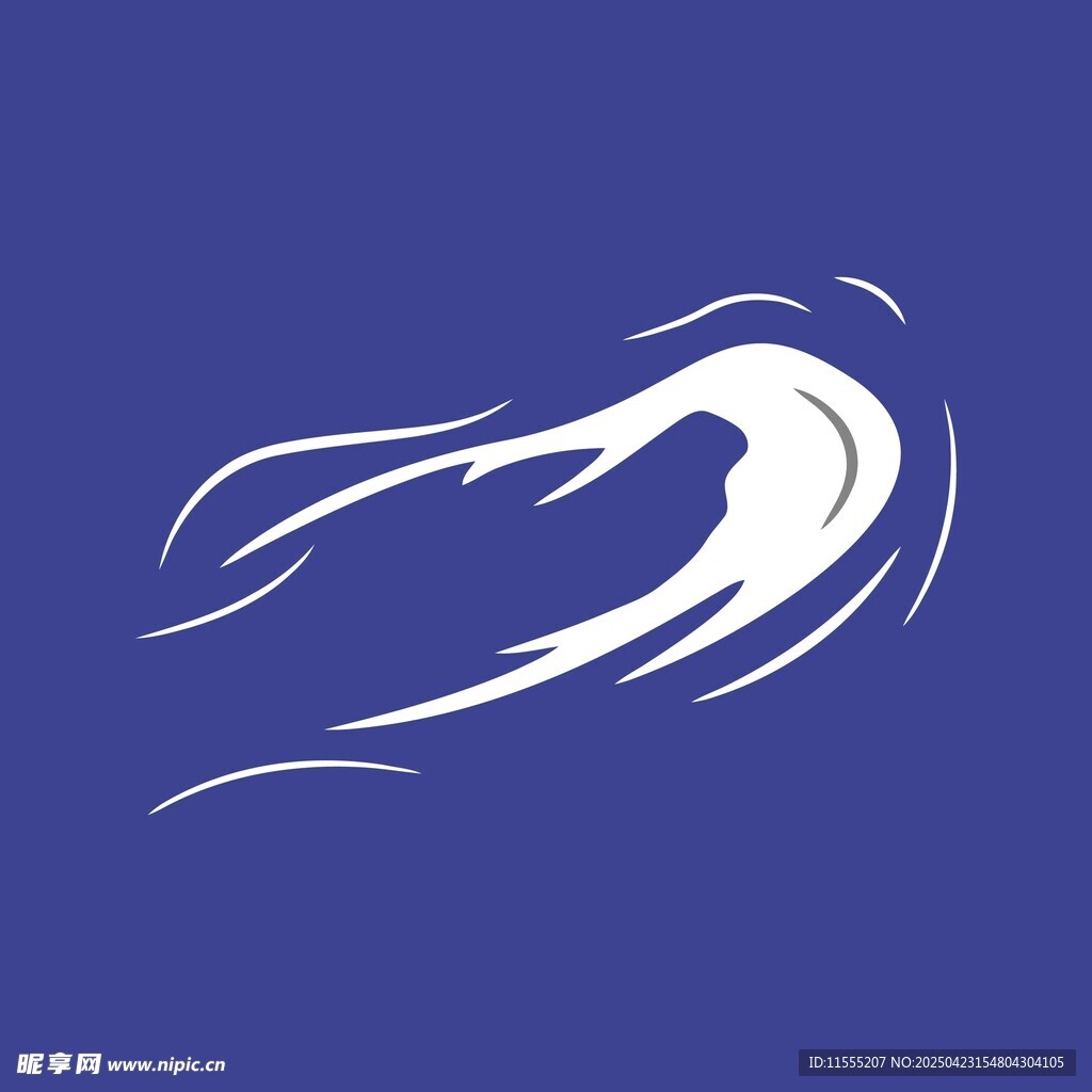 蓝色动感抽象飞鸟标志