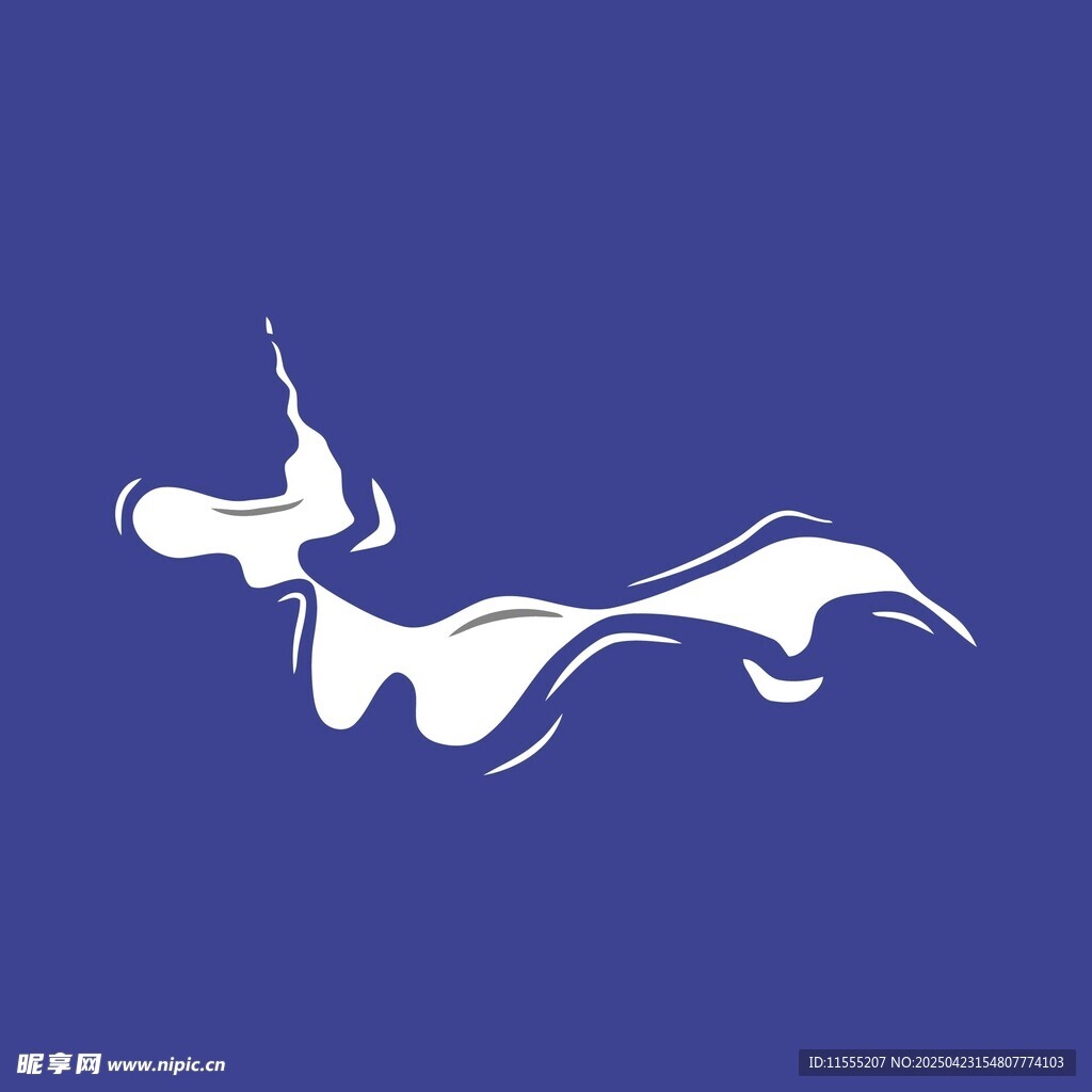 蓝色背景上的抽象白色图案
