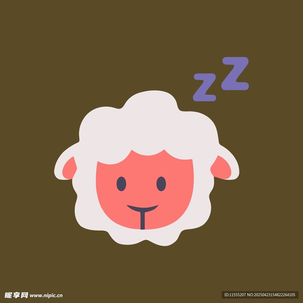 熟睡的卡通小羊
