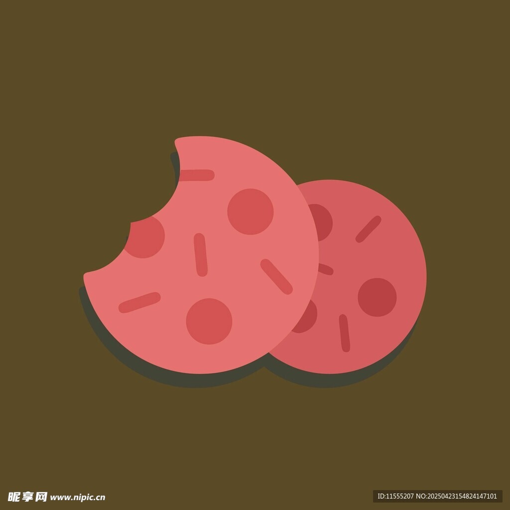 咬过的粉色饼干