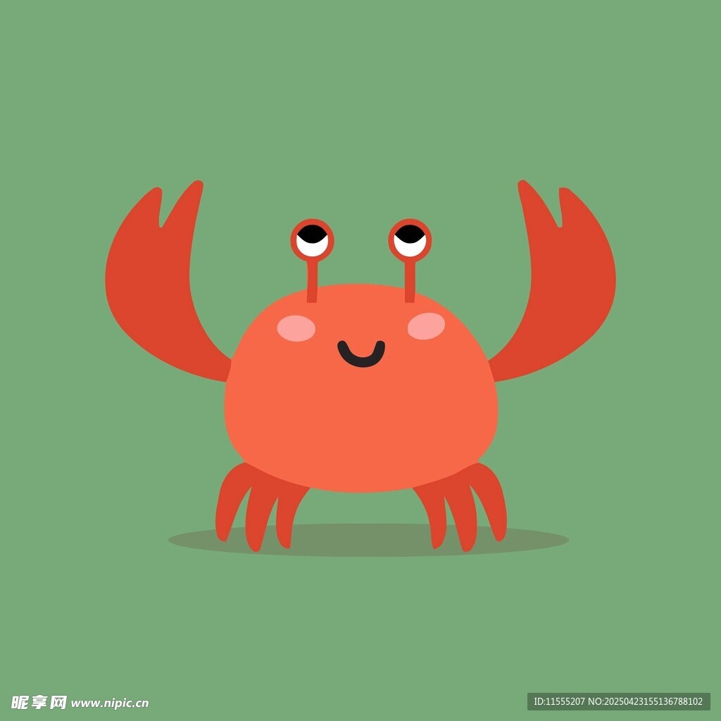 可爱卡通螃蟹形象展示