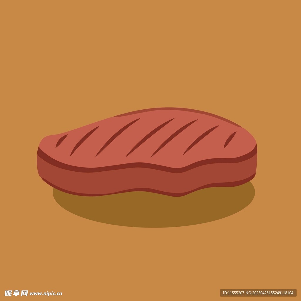 卡通风格牛排插画