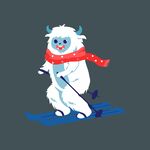 滑雪的可爱雪人