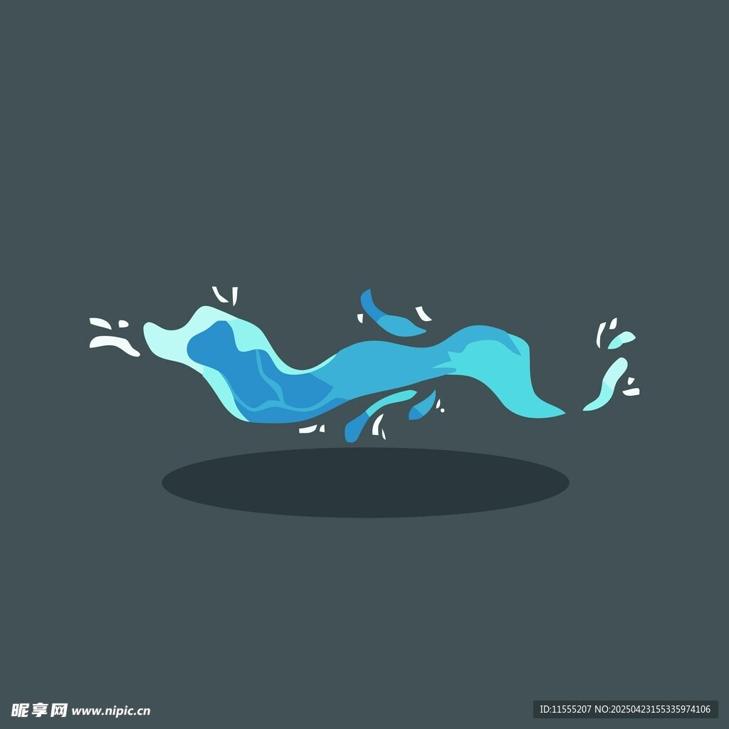 蓝色动感水花图案设计