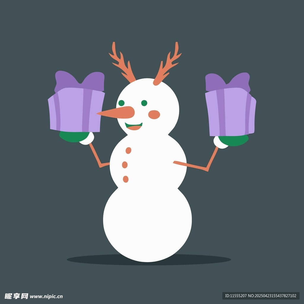 雪人捧礼物