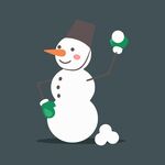 可爱雪人俏皮玩雪球