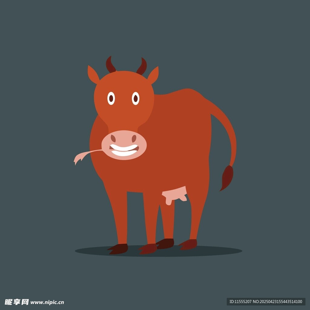 可爱卡通牛形象展示