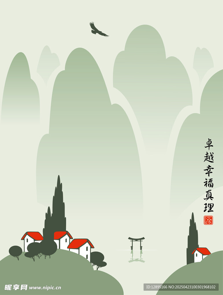水墨山水间的静谧景致