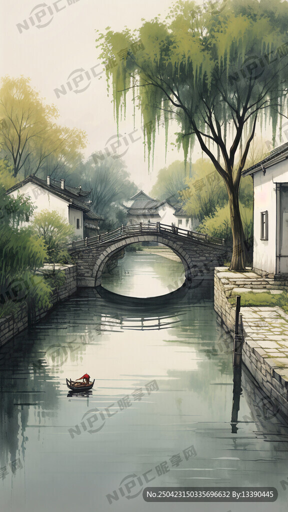 图片中有水乡景致