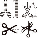剪刀梳子缝纫工具图标