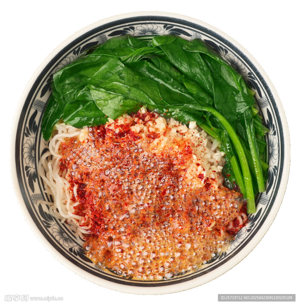 红油拌面配青菜