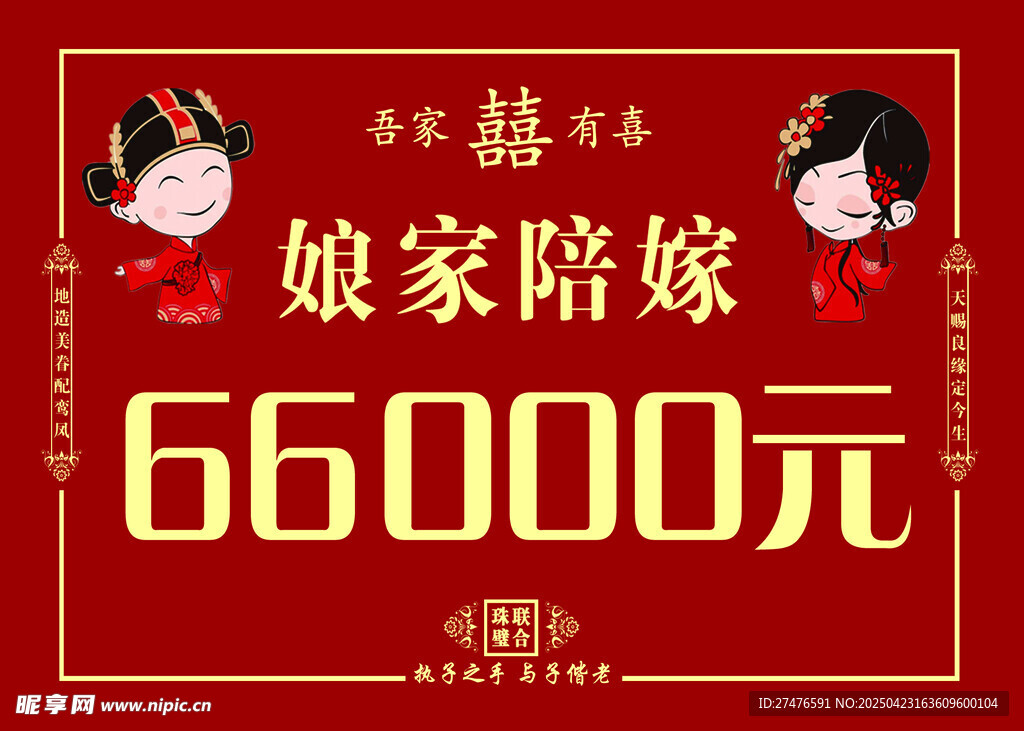 娘家陪嫁66000元