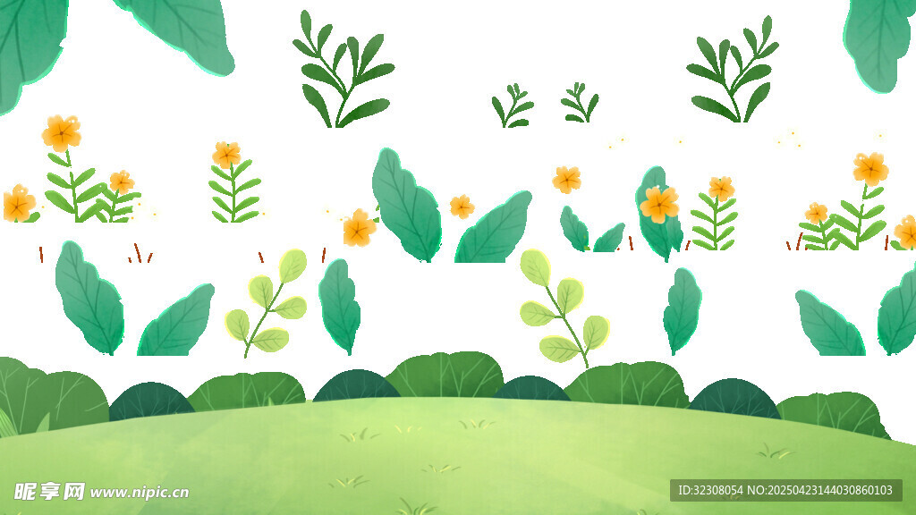 清新绿植花卉背景图