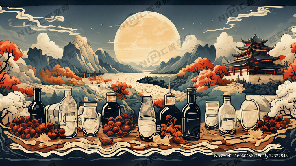 帮我生成一幅酿酒的矢量图