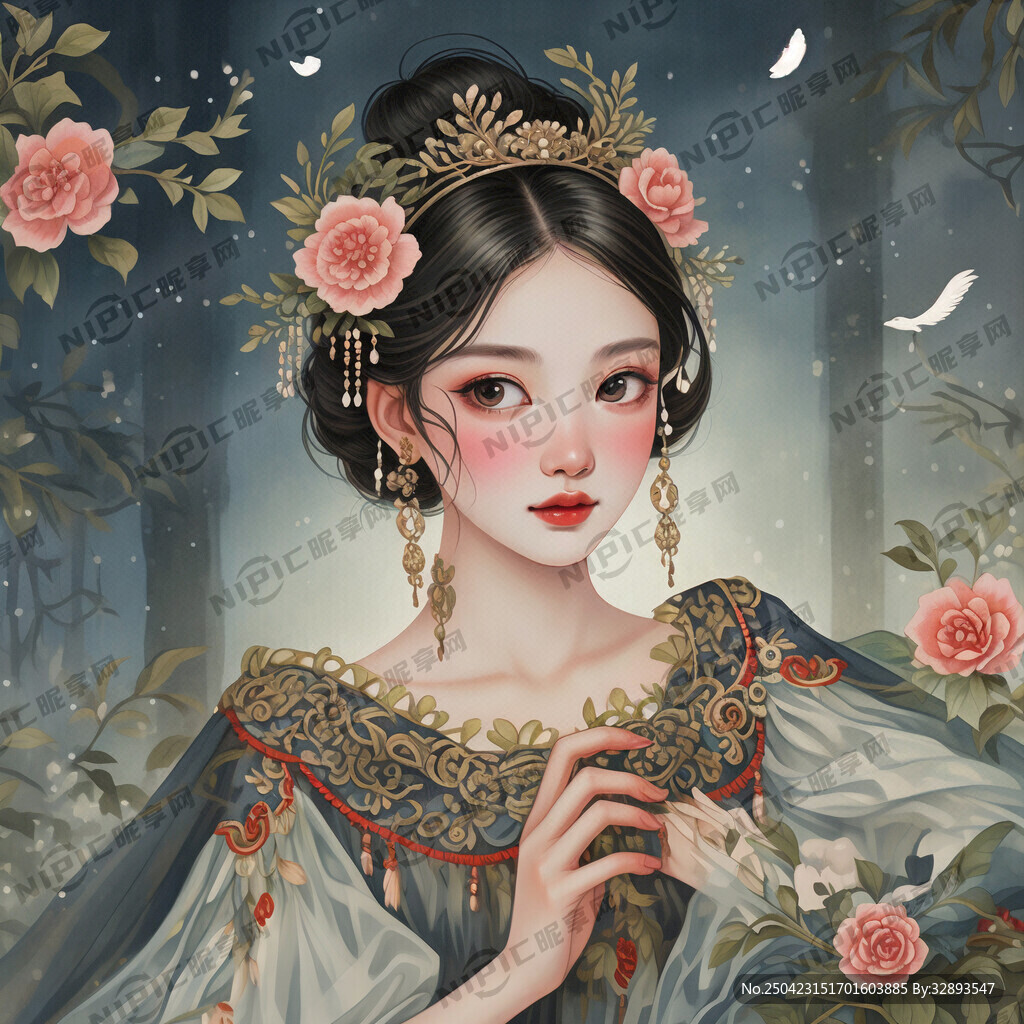 名字叫黛懿公主 高级感女插画