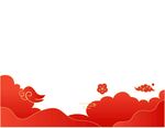 红色祥云装饰图案